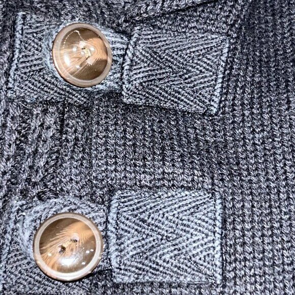 DULUTH HIGH NECK INFANTRY SWEATER - CHUNKY KNIT SHAWL COLLAR WOOL BLEND  XL TALL - Picture 9 of 10